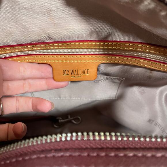MZ Wallace Paige Crossbody Bag Burgundy Detachable Strap with Pouch Travel - Picture 3 of 7